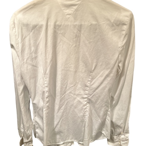 💛Tommy Hilfiger White Ruffle Button Up - Picture 2 of 4
